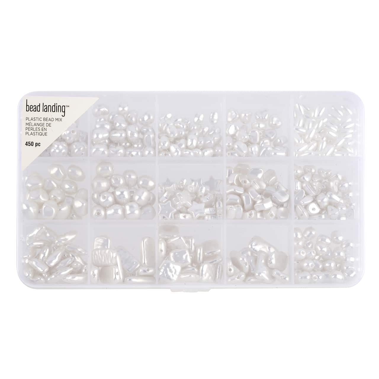 6 Packs: 450 ct. (2,700 total) White Plastic Pearl Bead Mix by Bead Landing™